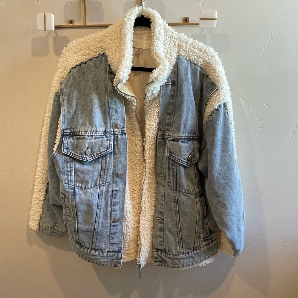 Blank NYC denim Sherpa jacket